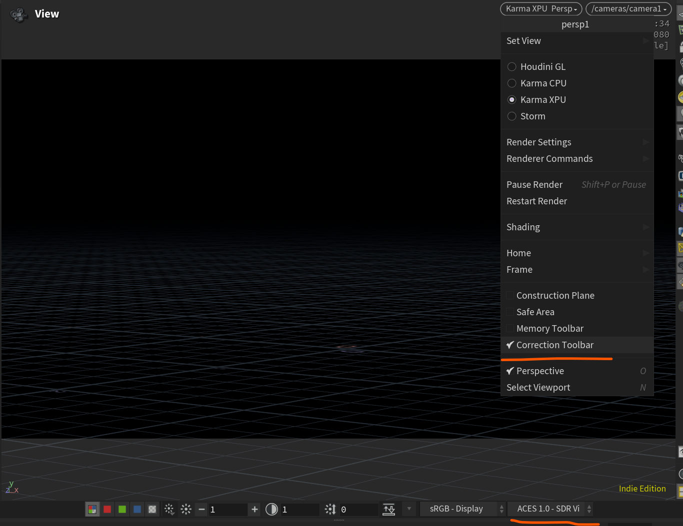 Un-tone-mapped viewport setting